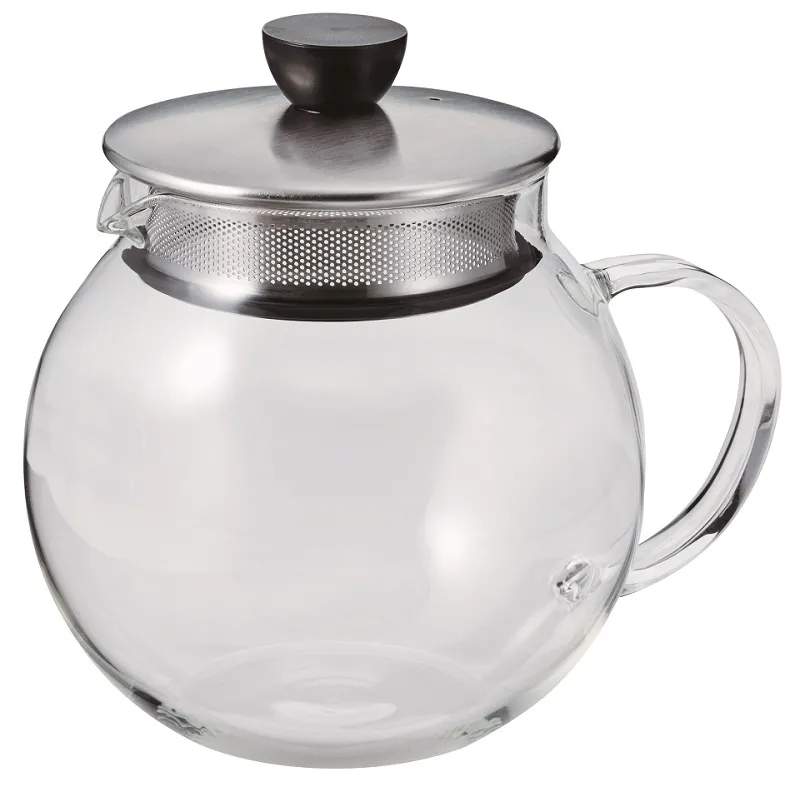 Runde Glaskanne mit Edelstahlsieb, 600 ml