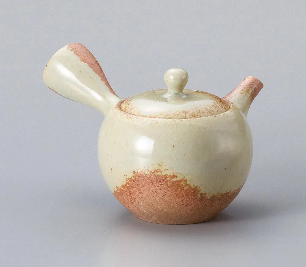 Kyusu-Kännchen, braun mit heller, grün-grauer Glasur, 230 ml