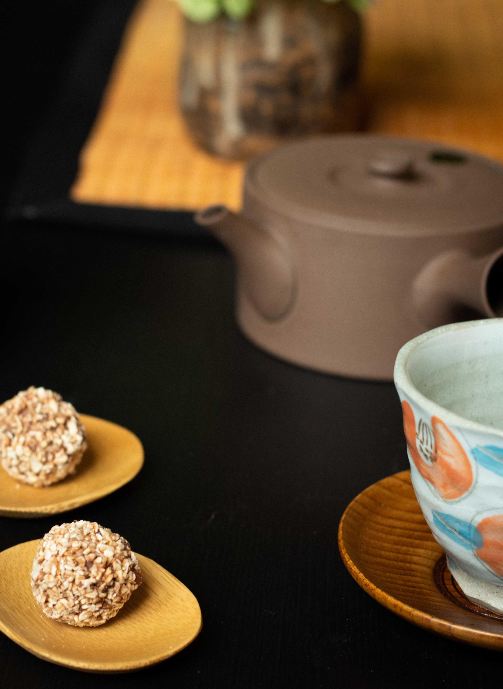 Kyusu-teapot, cylindric, light brown, 420 ml