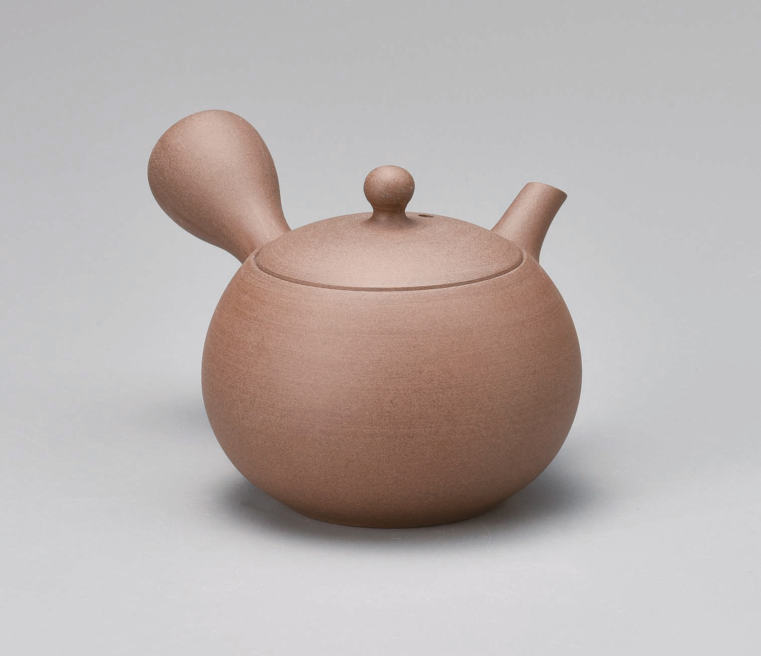 Kyusu-teapot, round, brown, 180 ml