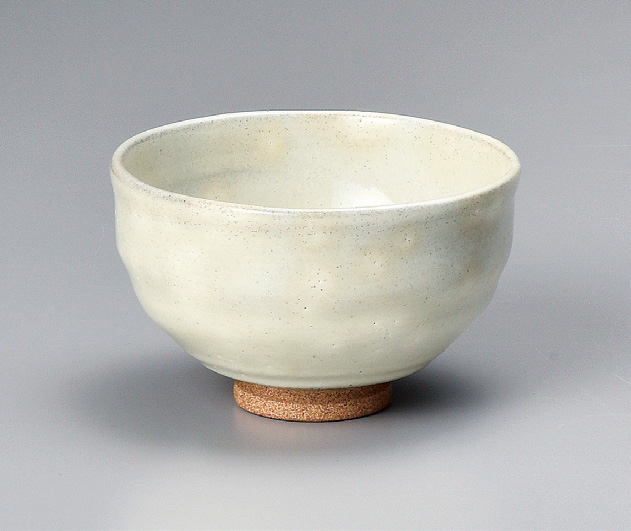 Matcha bowl, round, cream-coloured