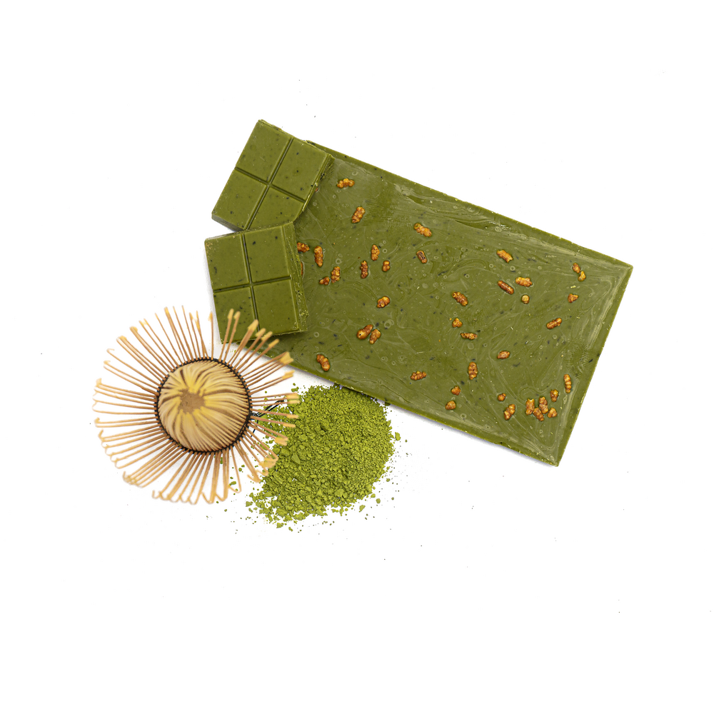 Matcha Classic Genmai - weiße Schokolade mit Grüntee und Röstreis, 80 g, Bio