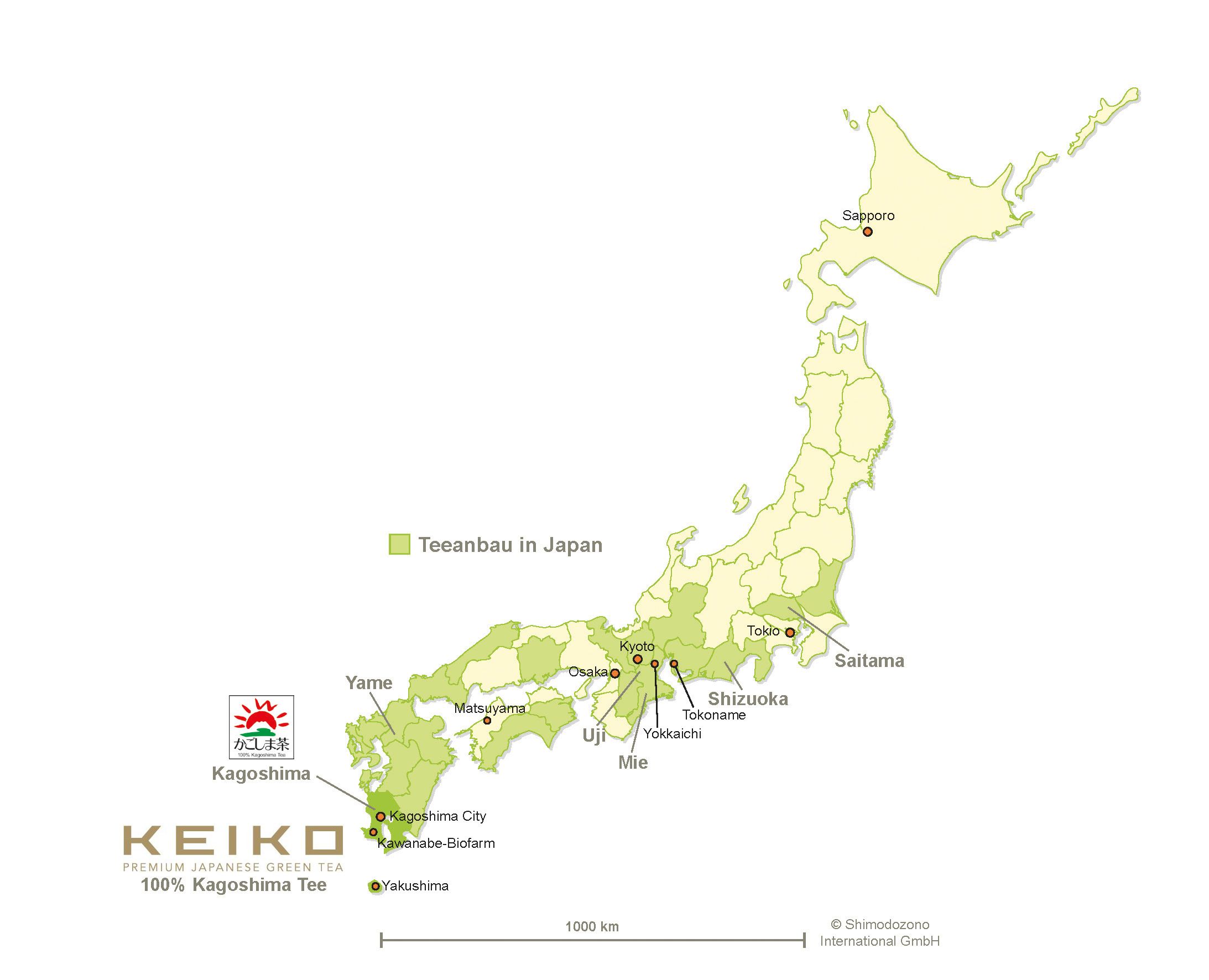 Japan Teeanbaugebiete
