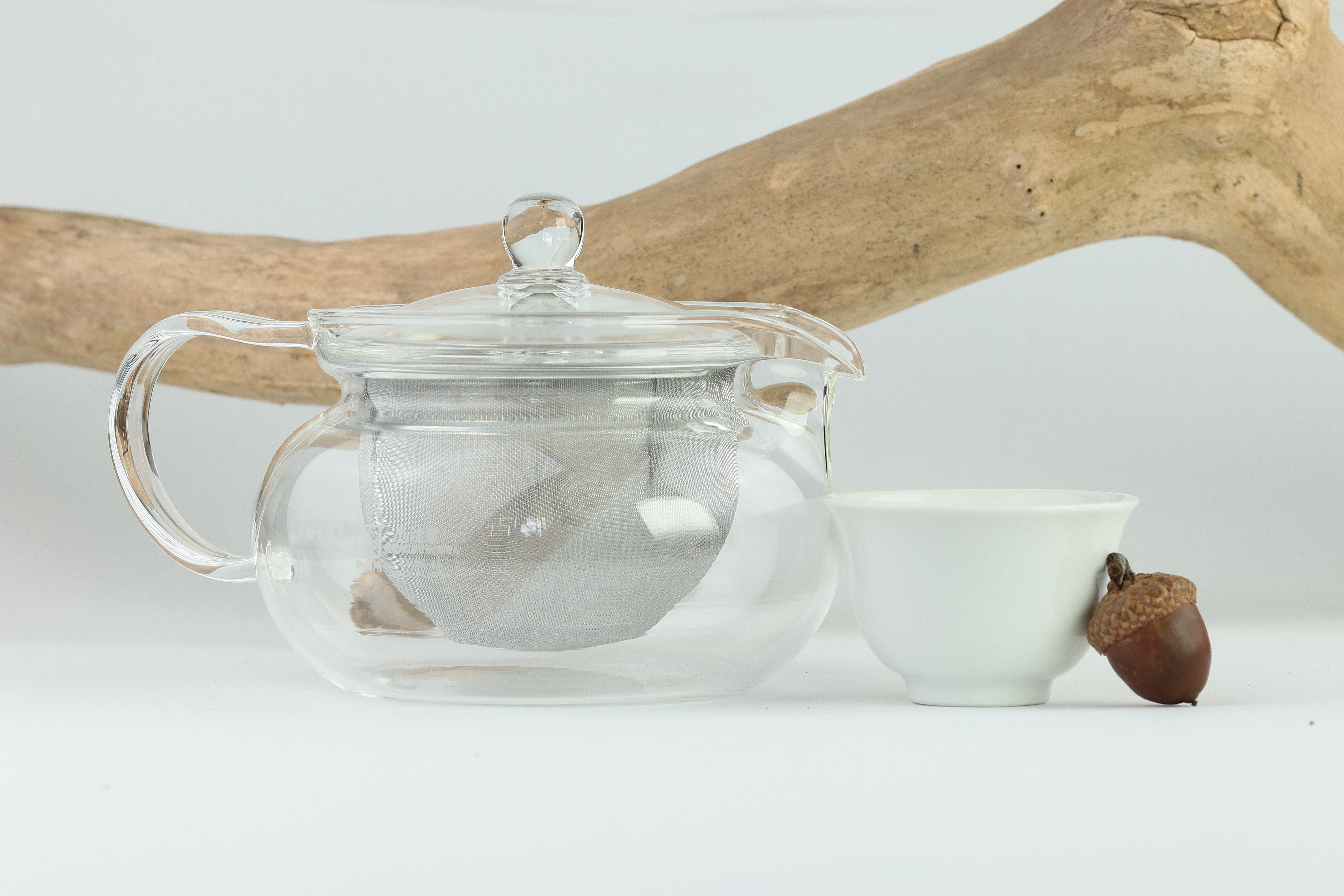 Glass-teapot with stainless steel strainer, 450ml