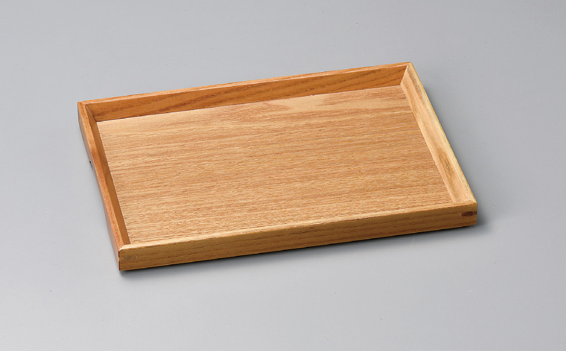 Tray, rectangular, light wood