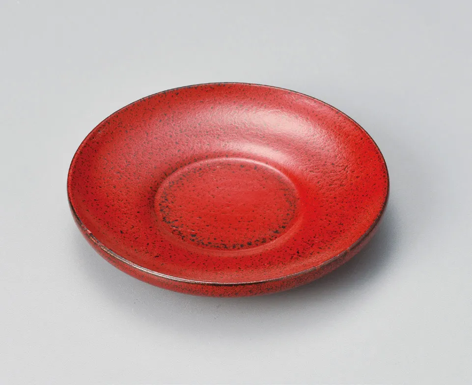Untersetzer, rund, rot lackiert